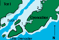 Buck , Hooper, Little Grenadier, and Doctor Islands